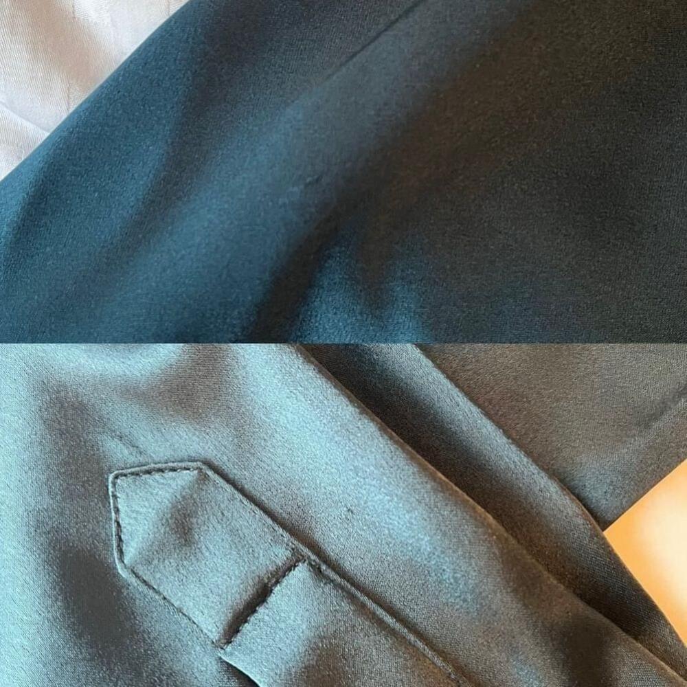 SOLD Aritzia Babaton Sable Herbage Green Satin Long Sleeve Button-down Shirt S - Picture 14 of 15